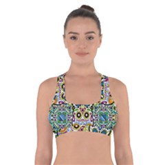 Sugar Skulls Pattern Cross Back Sports Bra by ExtraGoodSauce