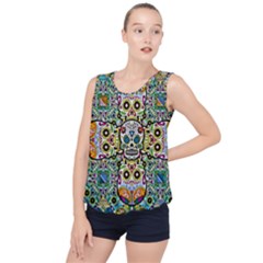 Sugar Skulls Pattern Bubble Hem Chiffon Tank Top by ExtraGoodSauce