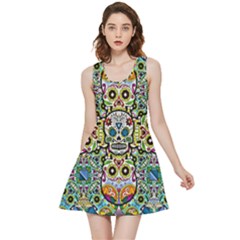 Sugar Skulls Pattern Inside Out Reversible Sleeveless Dress