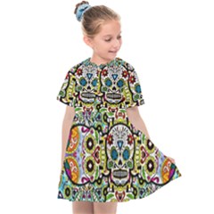 Sugar Skulls Pattern Kids  Sailor Dress by ExtraGoodSauce