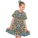 Sugar Skulls Pattern Kids  Short Sleeve Shirt Dress View1