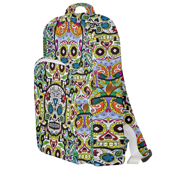 Sugar Skulls Pattern Double Compartment Backpack