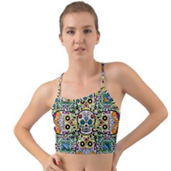 Sugar Skulls Pattern Mini Tank Bikini Top by ExtraGoodSauce