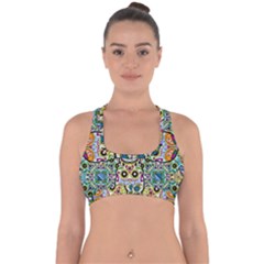 Sugar Skulls Pattern Cross Back Hipster Bikini Top  by ExtraGoodSauce