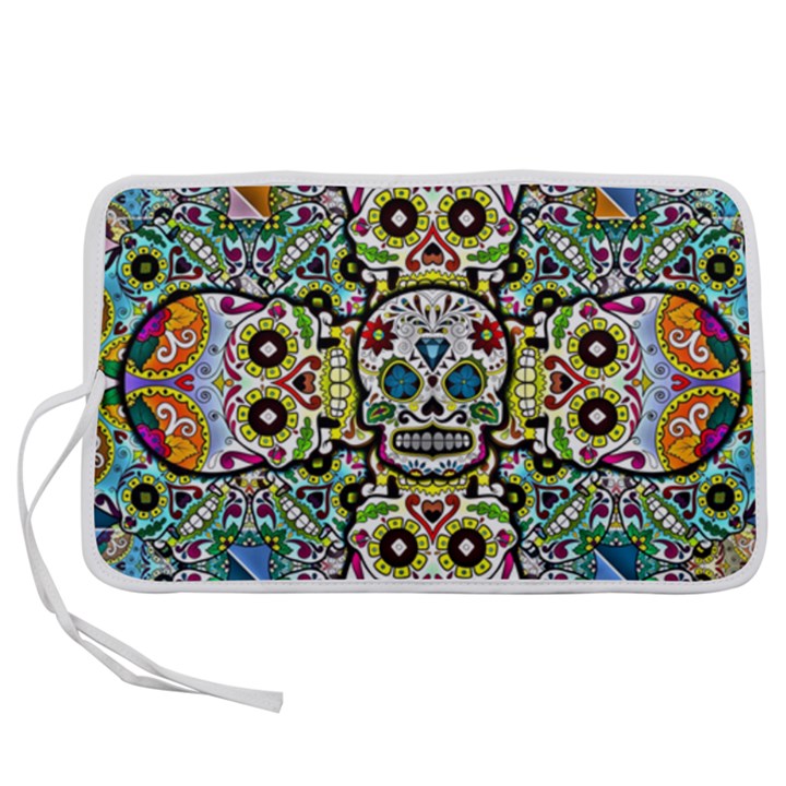 Sugar Skulls Pattern Pen Storage Case (L)