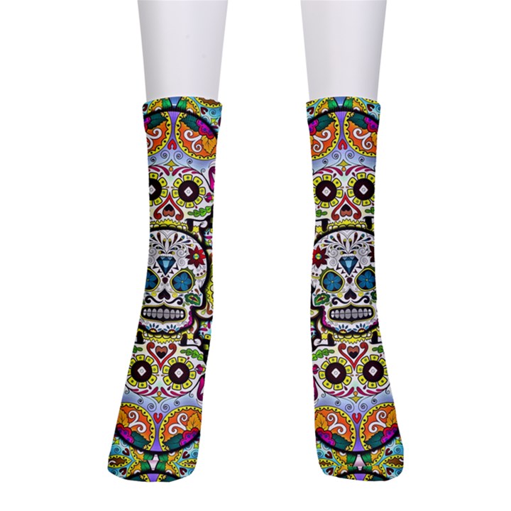 Sugar Skulls Pattern Men s Crew Socks