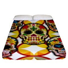 Sugar Skulls Fitted Sheet (king Size) by ExtraGoodSauce