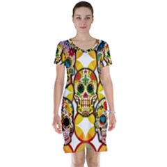 Sugar Skulls Short Sleeve Nightdress by ExtraGoodSauce