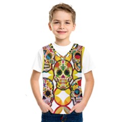 Sugar Skulls Kids  Basketball Tank Top by ExtraGoodSauce