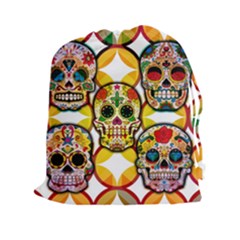 Sugar Skulls Drawstring Pouch (2xl) by ExtraGoodSauce