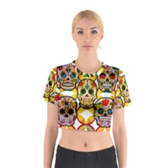 Sugar Skulls Cotton Crop Top by ExtraGoodSauce