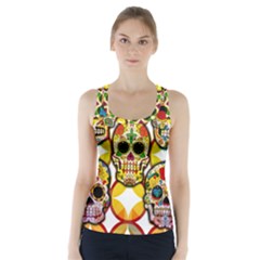 Sugar Skulls Racer Back Sports Top by ExtraGoodSauce