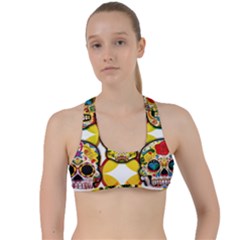 Sugar Skulls Criss Cross Racerback Sports Bra by ExtraGoodSauce