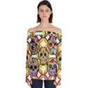 Sugar Skulls Off Shoulder Long Sleeve Top View1