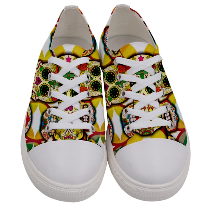 Sugar Skulls Women s Low Top Canvas Sneakers