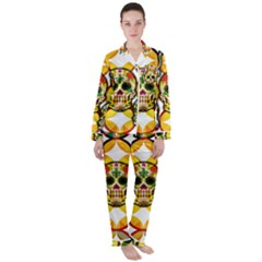 Sugar Skulls Satin Long Sleeve Pajamas Set by ExtraAwesomeSauce