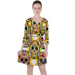 Sugar Skulls Ruffle Dress by ExtraGoodSauce