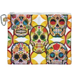 Sugar Skulls Canvas Cosmetic Bag (xxxl) by ExtraGoodSauce