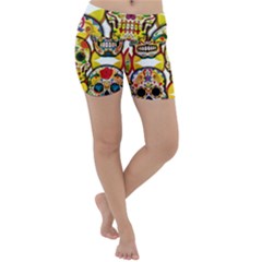 Sugar Skulls Lightweight Velour Yoga Shorts by ExtraGoodSauce