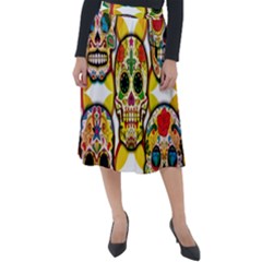 Sugar Skulls Classic Velour Midi Skirt  by ExtraGoodSauce