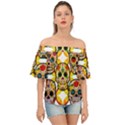 Sugar Skulls Off Shoulder Short Sleeve Top View1