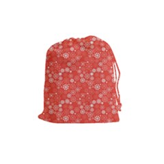 Christmas Snowflakes Drawstring Pouch (medium)