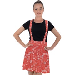 Christmas Snowflakes Velvet Suspender Skater Skirt by ExtraGoodSauce