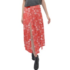 Christmas Snowflakes Velour Split Maxi Skirt by ExtraAwesomeSauce