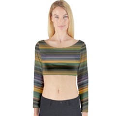 Multicolored Linear Abstract Print Long Sleeve Crop Top by dflcprintsclothing