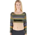 Multicolored Linear Abstract Print Long Sleeve Crop Top View1