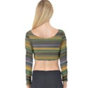 Multicolored Linear Abstract Print Long Sleeve Crop Top View2