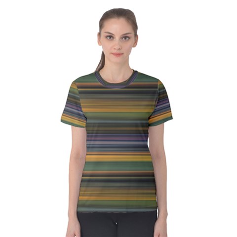 Multicolored Linear Abstract Print Women s Cotton Tee by dflcprintsclothing