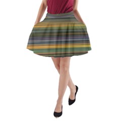 Multicolored Linear Abstract Print A-line Pocket Skirt