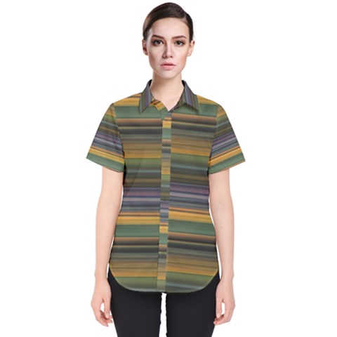 Multicolored Linear Abstract Print Women s Short Sleeve Shirt by dflcprintsclothing