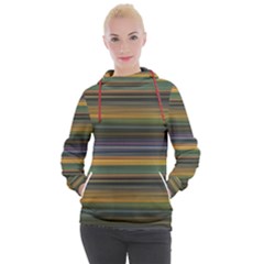 Multicolored Linear Abstract Print Women s Hooded Pullover