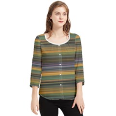 Multicolored Linear Abstract Print Chiffon Quarter Sleeve Blouse