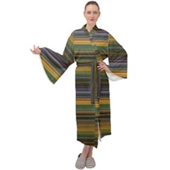 Multicolored Linear Abstract Print Maxi Velour Kimono