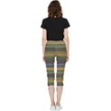 Multicolored Linear Abstract Print Inside Out Lightweight Velour Capri Leggings  View2