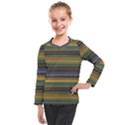 Multicolored Linear Abstract Print Kids  Long Mesh Tee View1