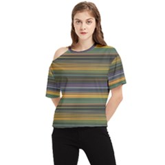 Multicolored Linear Abstract Print One Shoulder Cut Out Tee by dflcprintsclothing