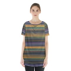 Multicolored Linear Abstract Print Skirt Hem Sports Top