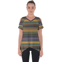 Multicolored Linear Abstract Print Cut Out Side Drop Tee by dflcprintsclothing