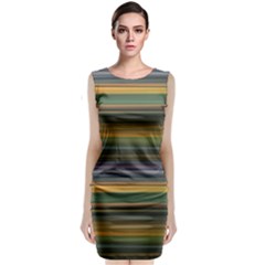 Multicolored Linear Abstract Print Sleeveless Velvet Midi Dress