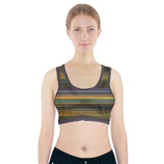 Multicolored Linear Abstract Print Sports Bra With Pocket by dflcprintsclothing