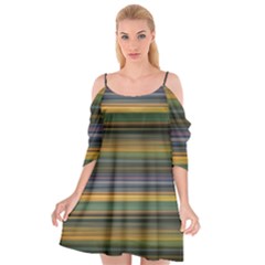 Multicolored Linear Abstract Print Cutout Spaghetti Strap Chiffon Dress