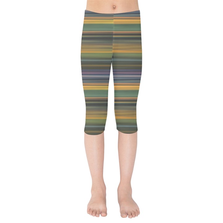 Multicolored Linear Abstract Print Kids  Capri Leggings 