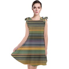 Multicolored Linear Abstract Print Tie Up Tunic Dress by dflcprintsclothing