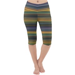 Multicolored Linear Abstract Print Lightweight Velour Cropped Yoga Leggings