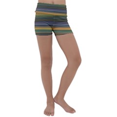 Multicolored Linear Abstract Print Kids  Lightweight Velour Yoga Shorts by dflcprintsclothing