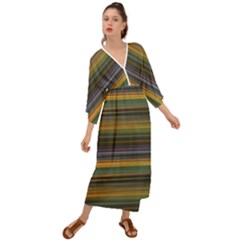 Multicolored Linear Abstract Print Grecian Style  Maxi Dress by dflcprintsclothing